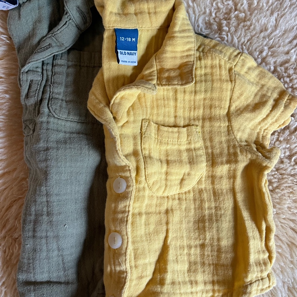 Yellow and Green Baby Romper Set